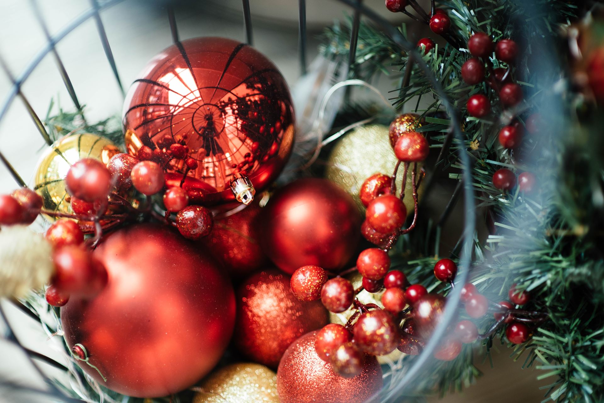 Shiny Red and gold baubles